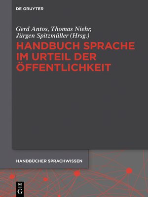 cover image of Handbuch Sprache im Urteil der Öffentlichkeit